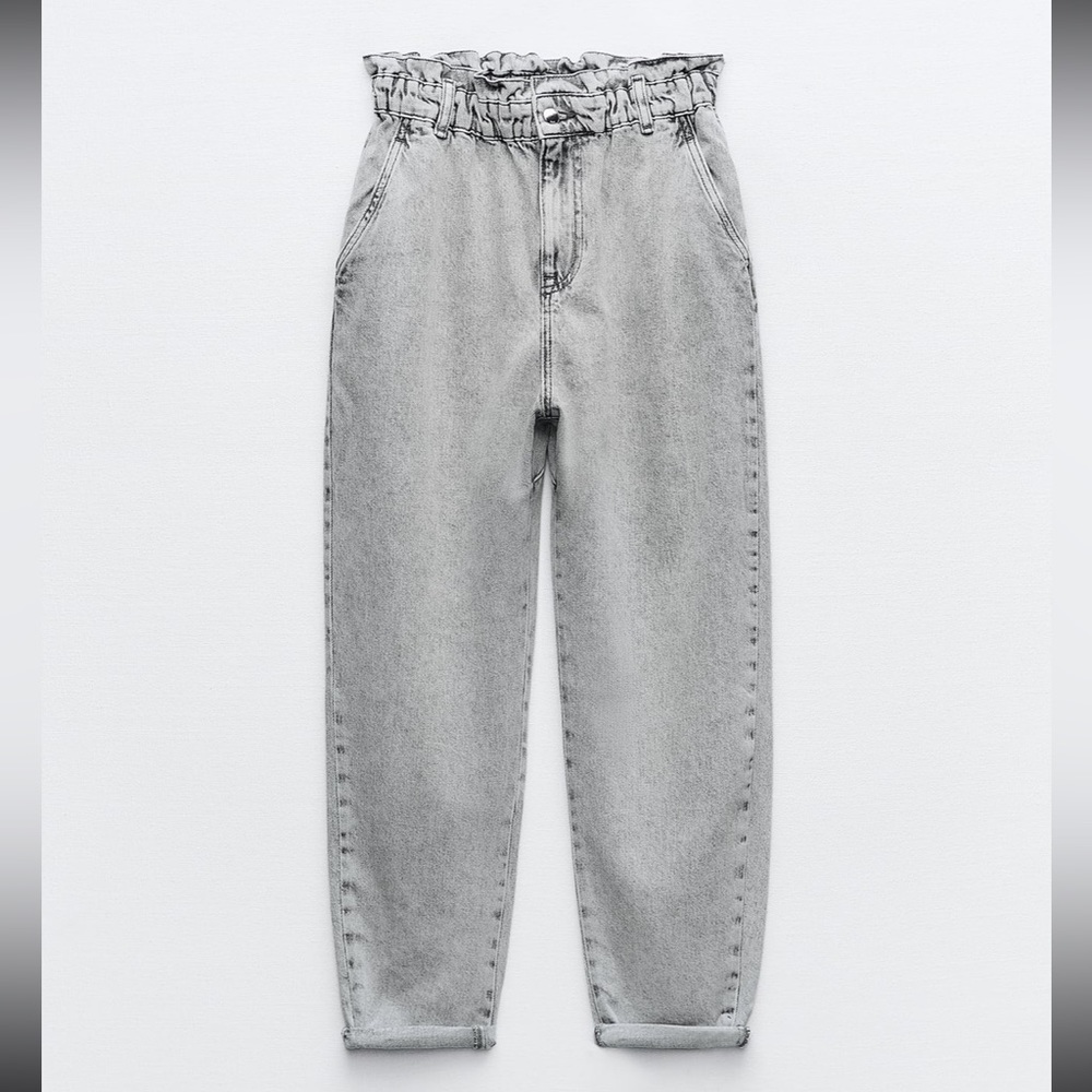 Zara HIGH RISE - BAGGY PAPERBAG jeans size 2